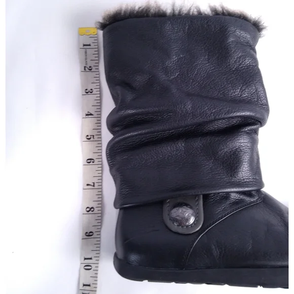 Earth Shoes Shannon Leather Fur Boots 5.5 - Picture 9 of 9